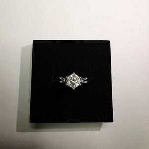 1 ct Moissanite size 7 Solitaire Hexagon Promise Ring